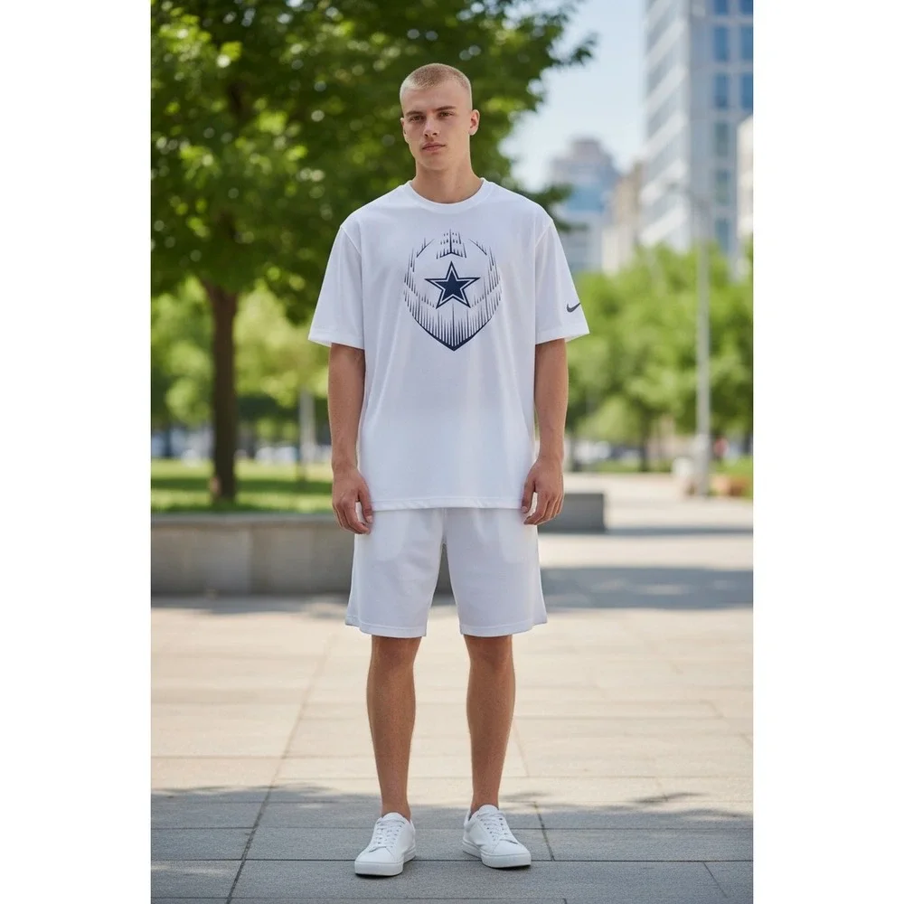 205 Nike Dallas Cowboys White Dri-FIT Graphic TShirt Mens Small NFL Team Apparel